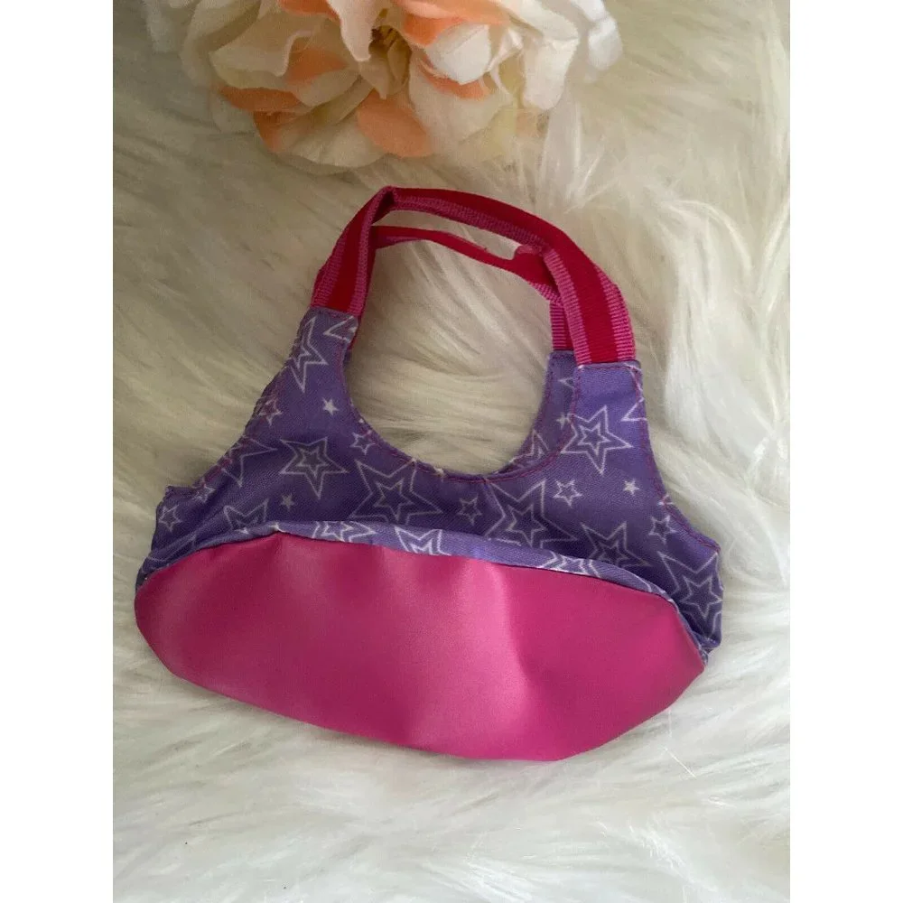 American Girl Battat OG Retired Purple Pink Stars Hand Bag for Dolls 16